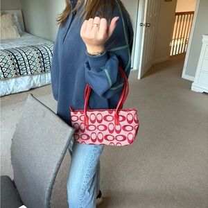Red Patterned Women's Handbag